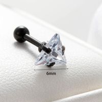 1 Piece Casual Simple Style Triangle Inlay 316 Stainless Steel  Zircon Ear Studs main image 3
