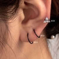 1 Piece Casual Simple Style Triangle Inlay 316 Stainless Steel  Zircon Ear Studs main image 1