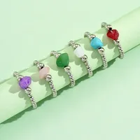 Wholesale Jewelry Simple Style Geometric Gem Beaded Rings sku image 1