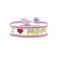 Casual MAMA Bohemian Letter Heart Shape Polyester Embroidery Knitting Tassel Mother'S Day Women's Bracelets main image 2