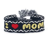 Casual MAMA Bohemian Letter Heart Shape Polyester Embroidery Knitting Tassel Mother'S Day Women's Bracelets sku image 7
