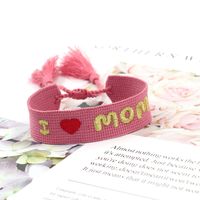 Casual MAMA Bohemian Letter Heart Shape Polyester Embroidery Knitting Tassel Mother'S Day Women's Bracelets main image 8