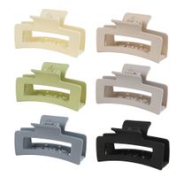 Solid Color Frosted Rectangular Ps Material Hair Clip sku image 144