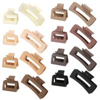 Solid Color Frosted Rectangular Ps Material Hair Clip sku image 172