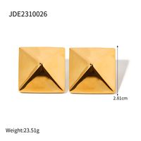 1 Pair IG Style Simple Style Square 304 Stainless Steel 18K Gold Plated Ear Studs main image 2