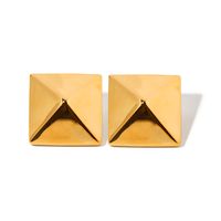 1 Pair IG Style Simple Style Square 304 Stainless Steel 18K Gold Plated Ear Studs main image 3