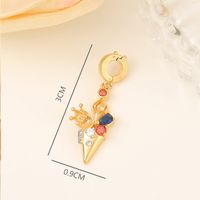 1 Piece 30 * 9mm Copper Zircon 18K Gold Plated Ice Cream Polished Pendant main image 2