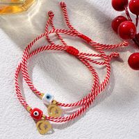 Simple Style Heart Shape Alloy Polyester Glass Handmade Women's Drawstring Bracelets main image 2
