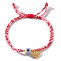 Simple Style Heart Shape Alloy Polyester Glass Handmade Women's Drawstring Bracelets sku image 2