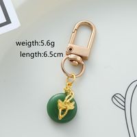Cute Simple Style Round Dragonfly Alloy Inlay Glass Bag Pendant Keychain main image 2