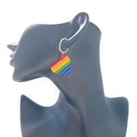 1 Pair IG Style Rainbow Soft Clay 14K Gold Plated Drop Earrings main image 5