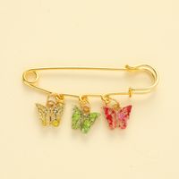 Cute Ethnic Style Simple Style Butterfly Alloy Inlay Shell Women's Brooches main image 5