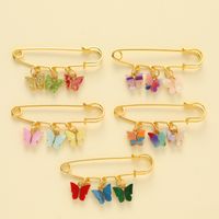 Cute Ethnic Style Simple Style Butterfly Alloy Inlay Shell Women's Brooches main image 1