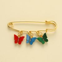 Cute Ethnic Style Simple Style Butterfly Alloy Inlay Shell Women's Brooches main image 8