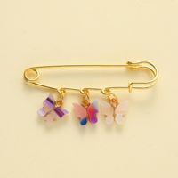 Cute Ethnic Style Simple Style Butterfly Alloy Inlay Shell Women's Brooches main image 7