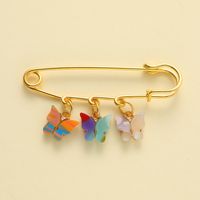 Cute Ethnic Style Simple Style Butterfly Alloy Inlay Shell Women's Brooches main image 4