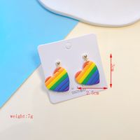 1 Pair IG Style Rainbow Soft Clay 14K Gold Plated Drop Earrings sku image 4