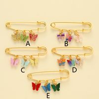 Cute Ethnic Style Simple Style Butterfly Alloy Inlay Shell Women's Brooches main image 3