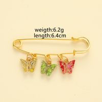 Cute Ethnic Style Simple Style Butterfly Alloy Inlay Shell Women's Brooches main image 2