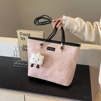 Women's Large Pu Leather Solid Color Classic Style Square Zipper Tote Bag main image 6