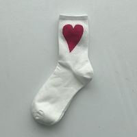 Frau Einfacher Stil Herzform Nylon Baumwolle Crew Socken Ein Paar sku image 9