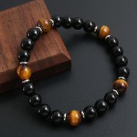 Simple Style Commute Round 304 Stainless Steel Natural Stone Beaded Men's Bracelets sku image 2