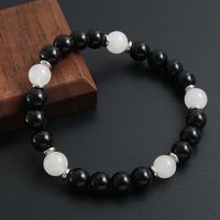 Simple Style Commute Round 304 Stainless Steel Natural Stone Beaded Men's Bracelets sku image 1