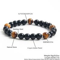 Simple Style Commute Round 304 Stainless Steel Natural Stone Beaded Men's Bracelets main image 2