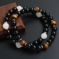 Simple Style Commute Round 304 Stainless Steel Natural Stone Beaded Men's Bracelets main image 1