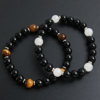 Einfacher Stil Pendeln Runden Edelstahl 304 Ein Naturstein Perlen Männer Armbänder main image 6