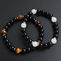Simple Style Commute Round 304 Stainless Steel Natural Stone Beaded Men's Bracelets main image 6