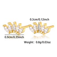 1 Pair Simple Style Classic Style Solid Color Plating Inlay Sterling Silver Zircon White Gold Plated Gold Plated Ear Studs main image 2