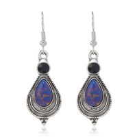 1 Pair Ethnic Style Classic Style Water Droplets Inlay Zinc Alloy Turquoise Drop Earrings main image 5