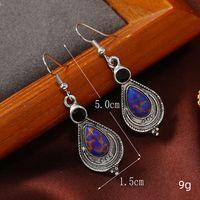 1 Pair Ethnic Style Classic Style Water Droplets Inlay Zinc Alloy Turquoise Drop Earrings main image 2