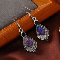1 Pair Ethnic Style Classic Style Water Droplets Inlay Zinc Alloy Turquoise Drop Earrings main image 1