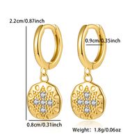 1 Pair Casual Tropical Round Inlay Sterling Silver Zircon White Gold Plated Gold Plated Drop Earrings main image 2