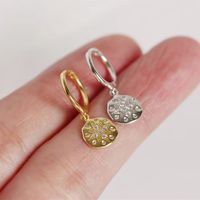 1 Pair Casual Tropical Round Inlay Sterling Silver Zircon White Gold Plated Gold Plated Drop Earrings main image 3