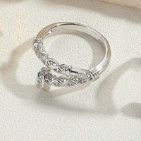 Wholesale Simple Style Animal Snake Copper Inlay 14K Gold Plated Zircon Open Rings sku image 2