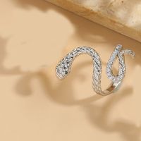 Wholesale Simple Style Animal Snake Copper Inlay 14K Gold Plated Zircon Open Rings sku image 5