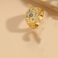 Wholesale Simple Style Animal Snake Copper Inlay 14K Gold Plated Zircon Open Rings sku image 7