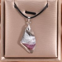 Wholesale Jewelry Classic Style Simple Style Color Block Alloy Glass White Gold Plated Asymmetrical Pendant Necklace sku image 7