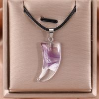 Simple Style Horns Glass Wax Rope Plating White Gold Plated Women's Pendant Necklace sku image 8