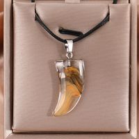 Simple Style Horns Glass Wax Rope Plating White Gold Plated Women's Pendant Necklace sku image 7