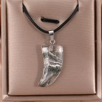 Simple Style Horns Glass Wax Rope Plating White Gold Plated Women's Pendant Necklace sku image 10