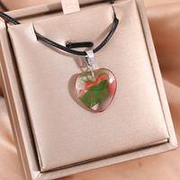 Wholesale Jewelry Classic Style Simple Style Heart Shape Alloy Glass White Gold Plated Plating Pendant Necklace sku image 6