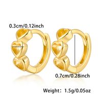 1 Pair Casual Hawaiian Double Heart Heart Shape Plating Inlay Sterling Silver Zircon White Gold Plated Gold Plated Earrings main image 2