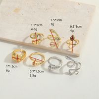 Wholesale Simple Style Animal Snake Copper Inlay 14K Gold Plated Zircon Open Rings main image 2