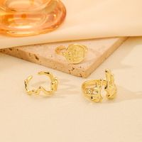 Vintage Style Simple Style Classic Style Water Droplets Alloy Plating 16K Gold Plated Women's Rings main image 2