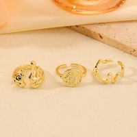 Vintage Style Simple Style Classic Style Water Droplets Alloy Plating 16K Gold Plated Women's Rings sku image 1