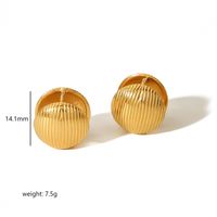 1 Pair Classical Retro Cool Style Circle Heart Shape Polishing 304 Stainless Steel 18K Gold Plated Earrings main image 5